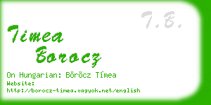 timea borocz business card